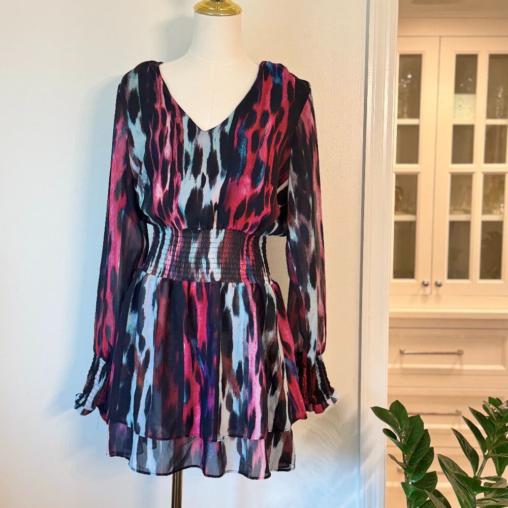 Q&A Los Angeles Black Multicolored Cocktail Dress Size M